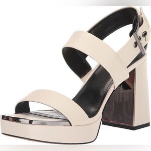 DKNY Women's Bibiana Platform Sandal color Egg Nog